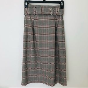 Reiss midi skirt with belt